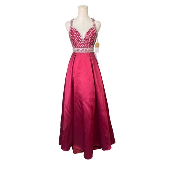 Say Yes To The Prom Dress Size 1/2 NWT Embellished Formal Ball Gown Quinceañera - Picture 3 of 14